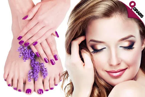 From QR55 Pamper your Hands & Feet with Paraffin Treatment OR Popular Types of Mani & Pedi with Nail Designs & Eyelash Extension! (Up to QR360 Value)